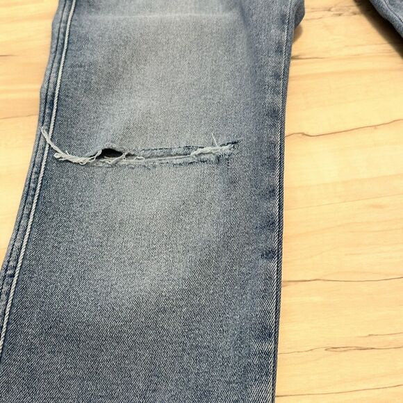 WE THE FREE Free People 31 Jeans Light Wash High Rise Button Fly Raw Hem New - Picture 4 of 14